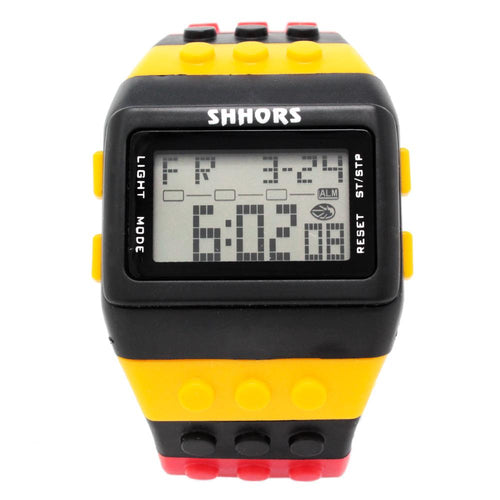 Reloj de Bloques Tipo Lego Shhors Digital Led Niños