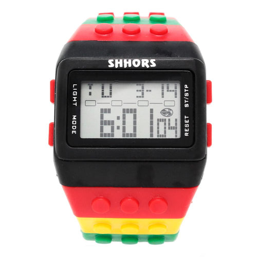 Reloj de Bloques Tipo Lego Shhors Digital Led Niños Colores