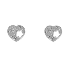 Cargar imagen en el visor de la galería, Juego Collar y Aretes Corazón Incrustación Acero Inoxidable Mujer