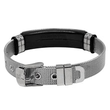 Cargar imagen en el visor de la galería, Pulsera de Cinturón Placa de Grecas Acero Inoxidable Hombre