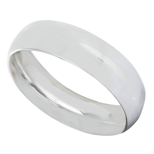 Anillo Argolla de Matrimonio Lisa Media Caña Oro Blanco 14K