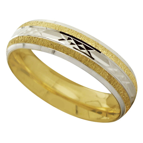 Anillo Argolla de Matrimonio Diamantada en Centro Oro 14k