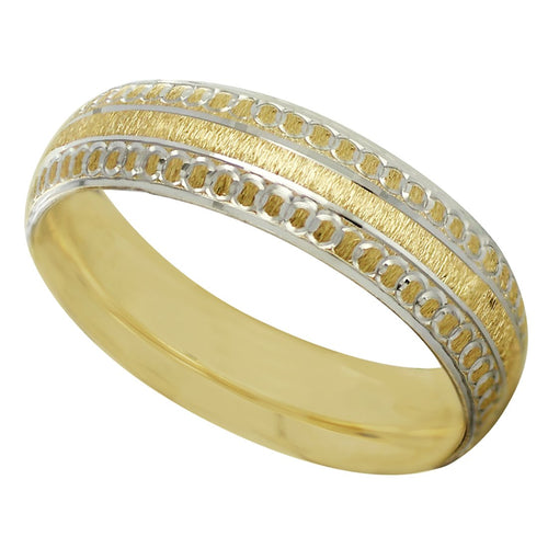 Anillo Argolla Matrimonio Orilla Satinada Oro 14k