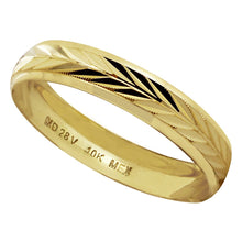 Cargar imagen en el visor de la galería, Anillo Argolla de Matrimonio Diamantada en Espiga Oro 10K