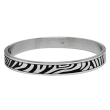 Cargar imagen en el visor de la galería, Pulsera Brazalete Textura De Cebra Acero Inoxidable Dama