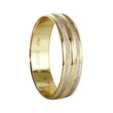 Cargar imagen en el visor de la galería, Anillo Argolla de Matrimonio Satinada Doble Euro Fit Oro 14k