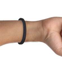 Cargar imagen en el visor de la galería, Pulsera Piel Trenzada con Broche Cuadrado Acero Inoxidable