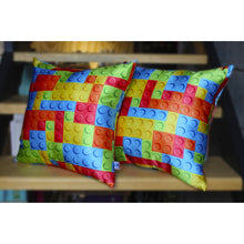 Cargar imagen en el visor de la galería, Cojín Niños Decorativo Estampado Lego Bloques