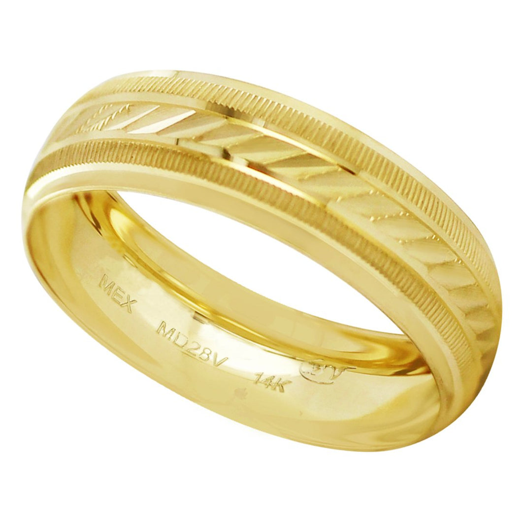 Anillo Argolla de Matrimonio Diamantada Oro 14k