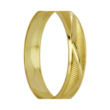 Cargar imagen en el visor de la galería, Anillo Argolla Matrimonio Rayada Diamantada Zig Zag Oro 10K