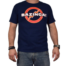 Cargar imagen en el visor de la galería, Playera Big Bang Theory Azul Bazinga Hombre