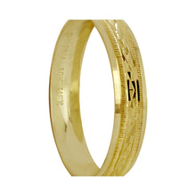 Cargar imagen en el visor de la galería, Anillo Argolla Matrimonio Ribeteada Diamantada Rombo Oro 10K