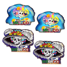 Cargar imagen en el visor de la galería, Set de 4 Imanes Catrinas México MDF